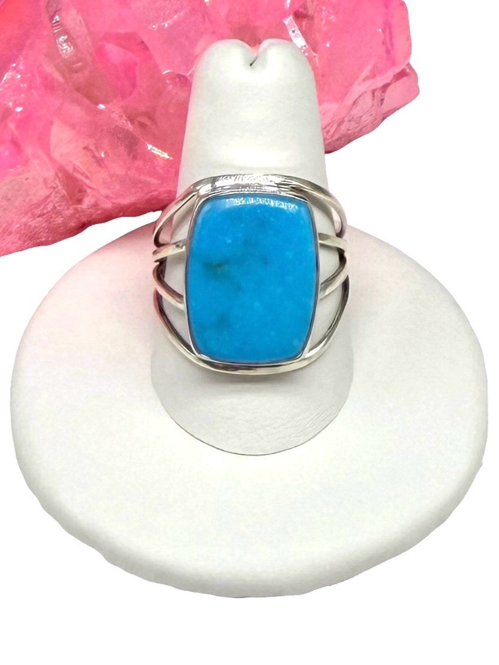 Morenci Mine Turquoise Ring Size 9 Solid 925 Sterling Silver